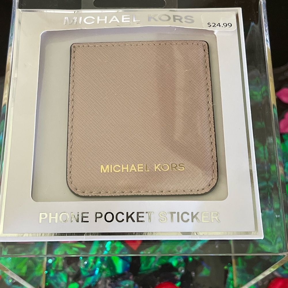 NWT - Michael Kors Phone Pocket Sticker with Adhesive Backing - Soft Pink - Picture 2 of 5